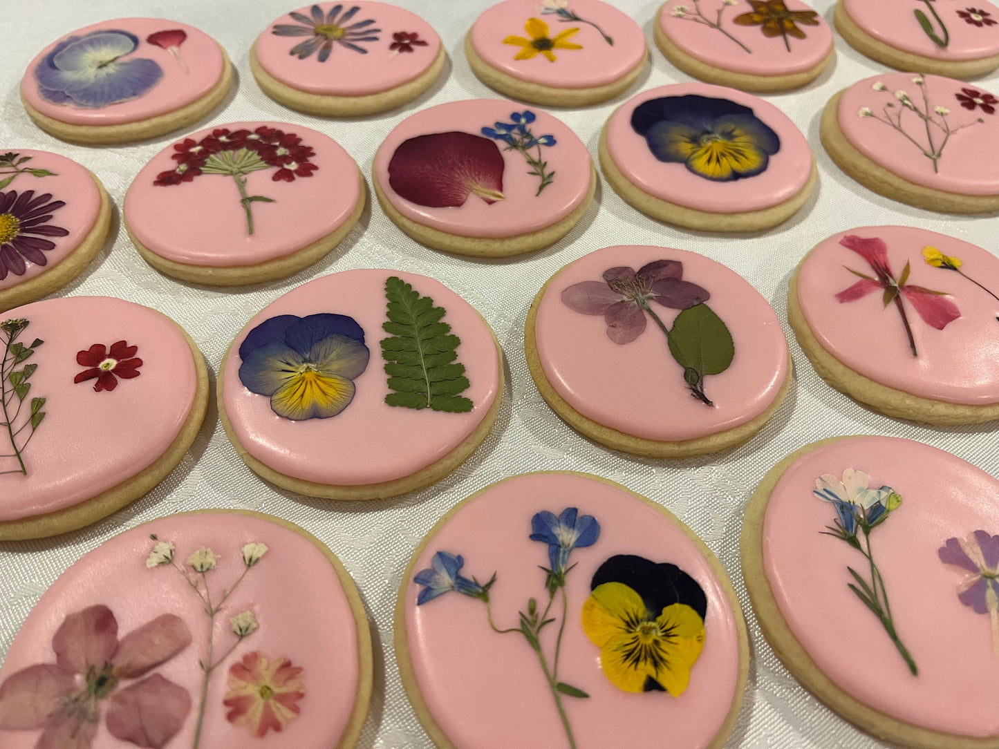 Elegant Pressed Flower Sugar Cookies