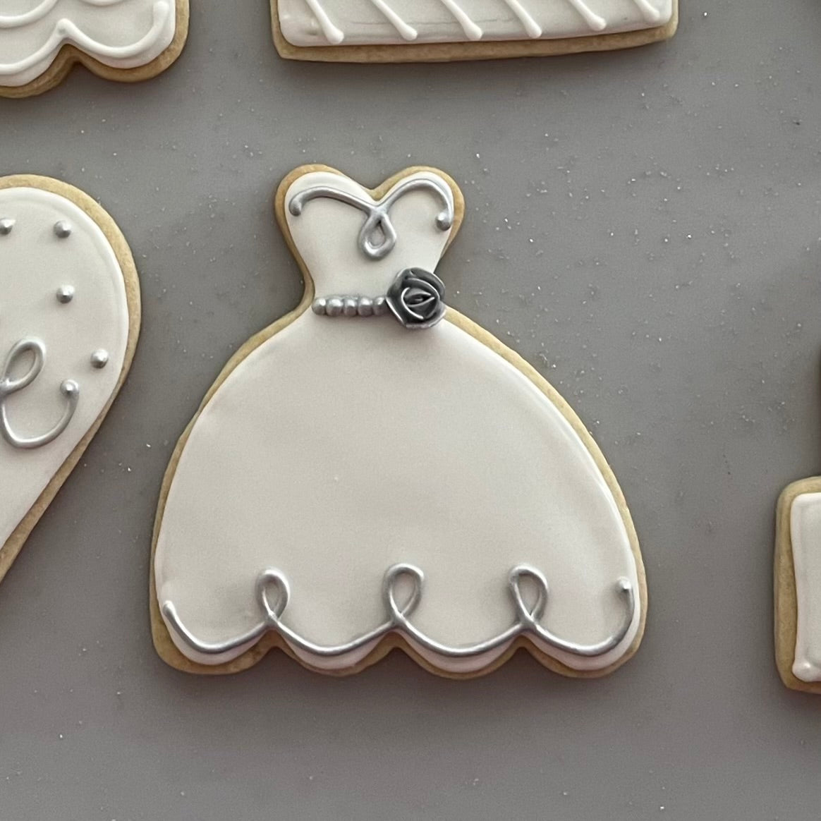 Sophisticated Silver Wedding Cookies