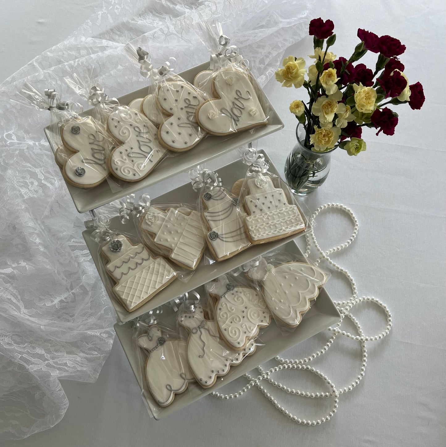 Sophisticated Silver Wedding Cookies