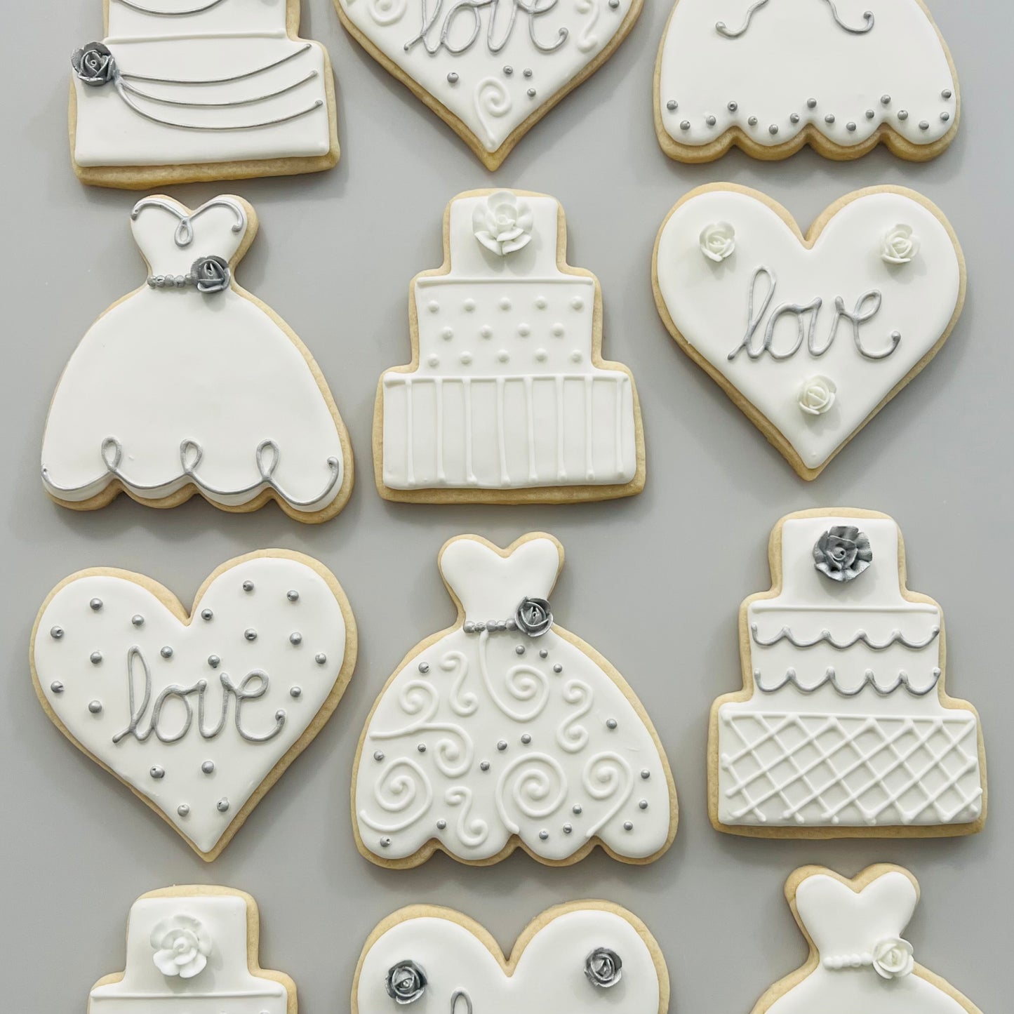 Sophisticated Silver Wedding Cookies