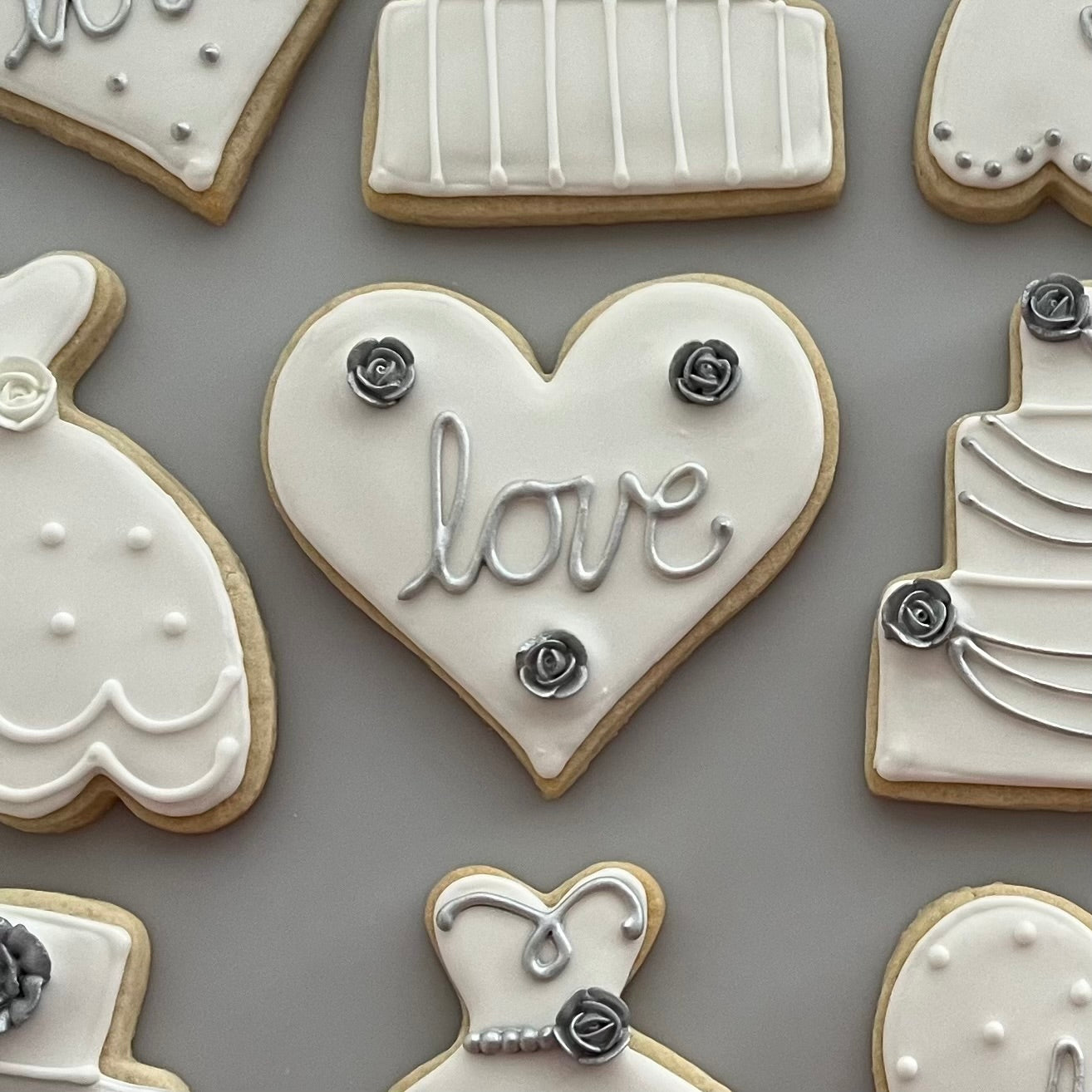 Sophisticated Silver Wedding Cookies