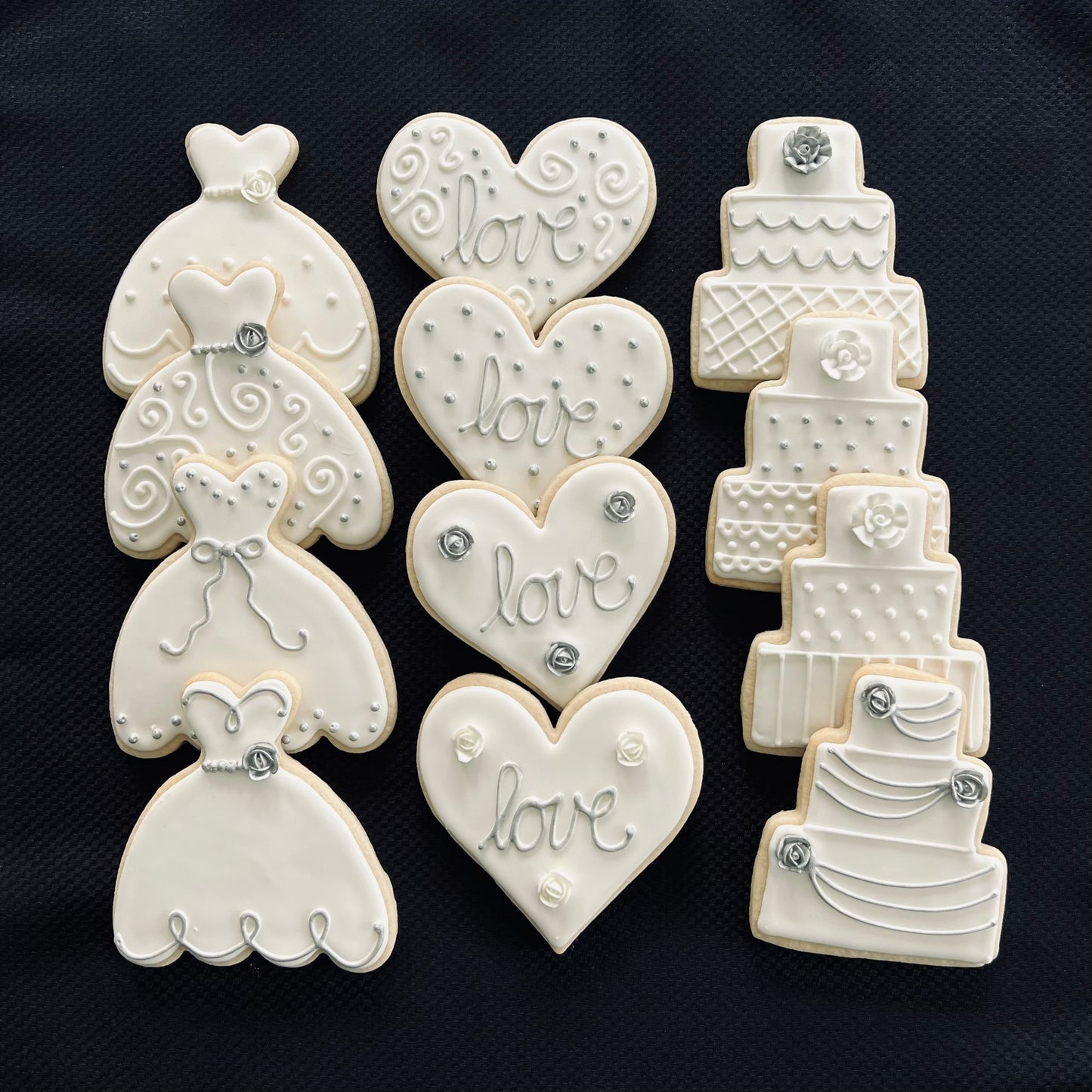Sophisticated Silver Wedding Cookies