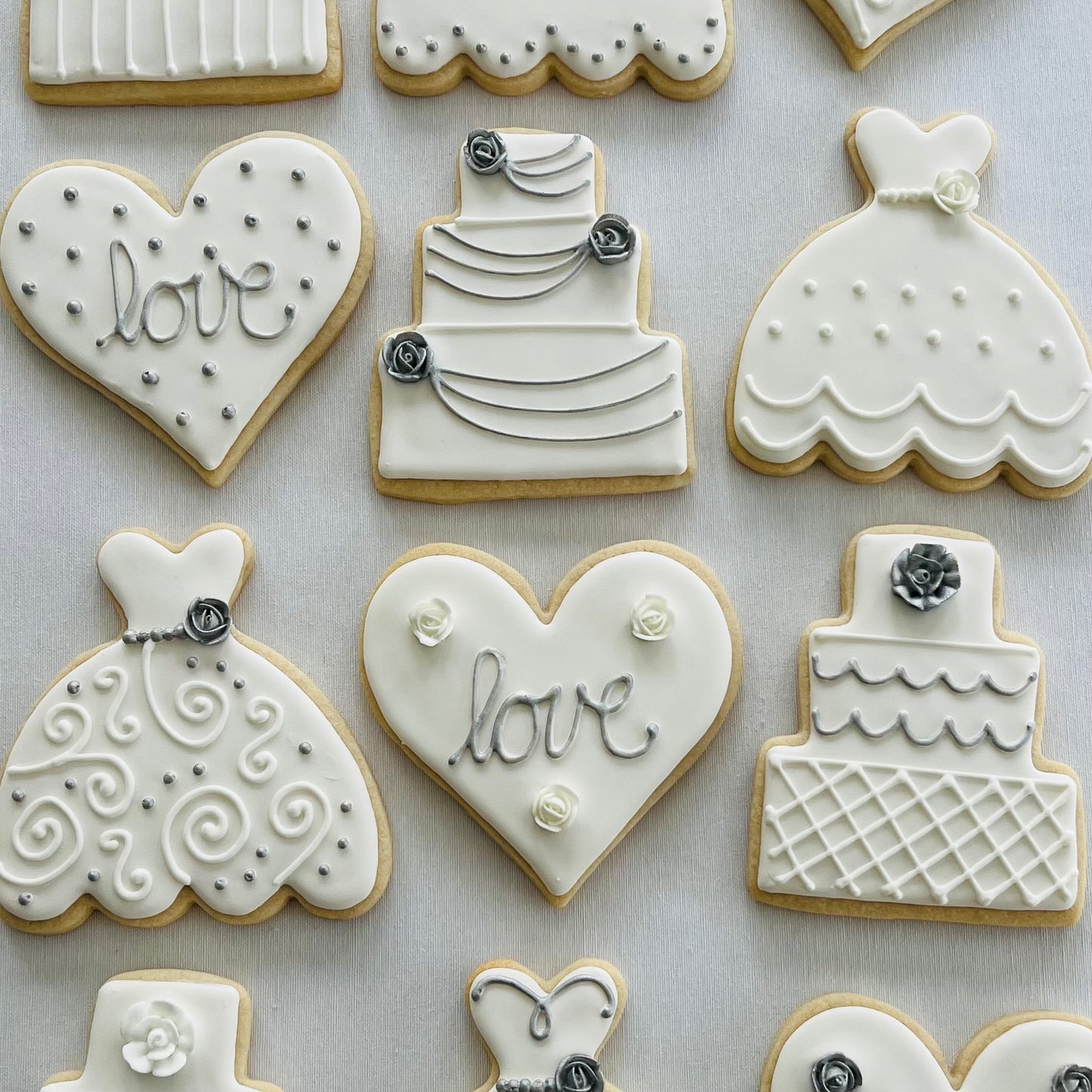 Sophisticated Silver Wedding Cookies