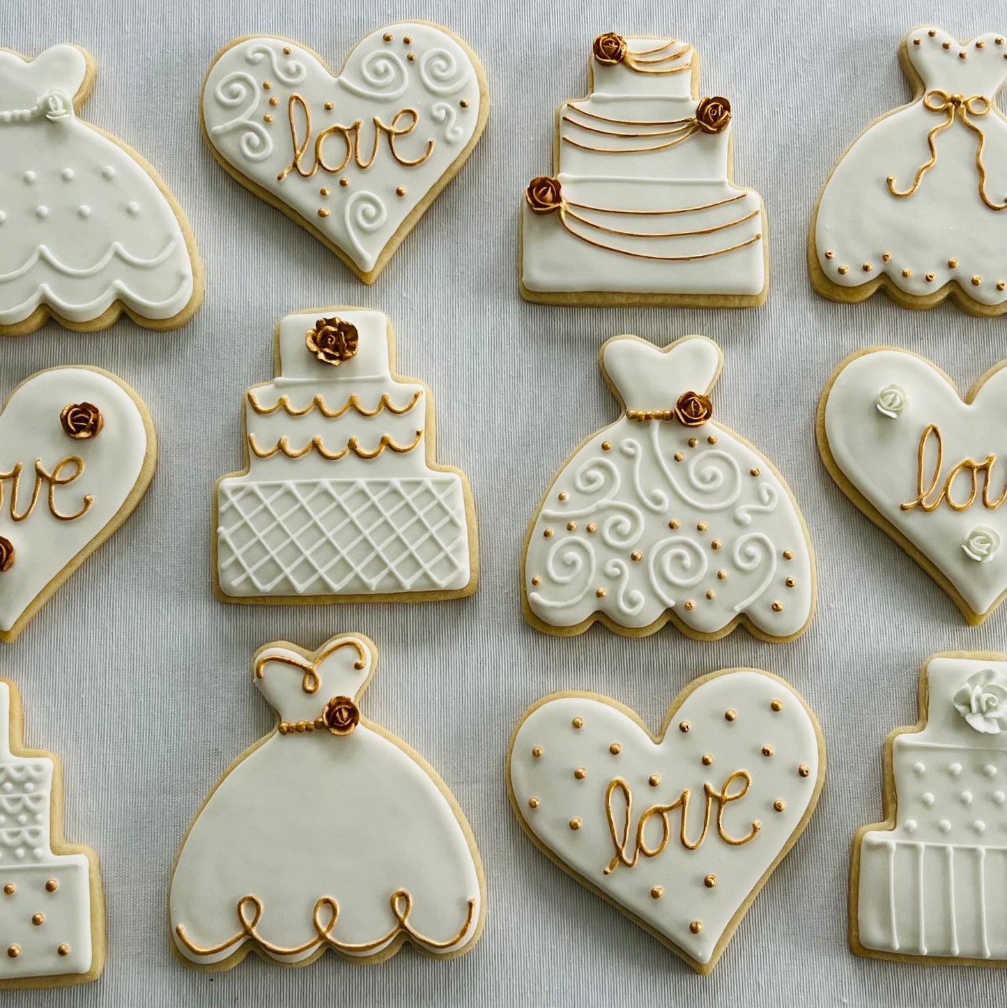 Timeless Pure Gold Wedding Cookies