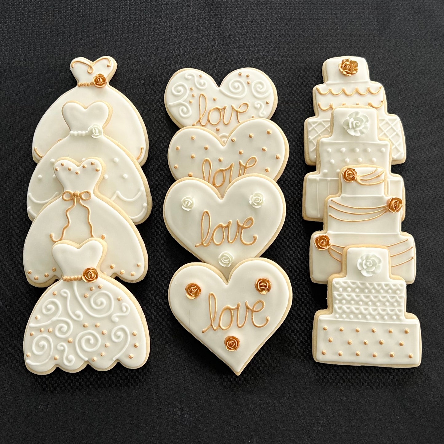 Timeless Pure Gold Wedding Cookies