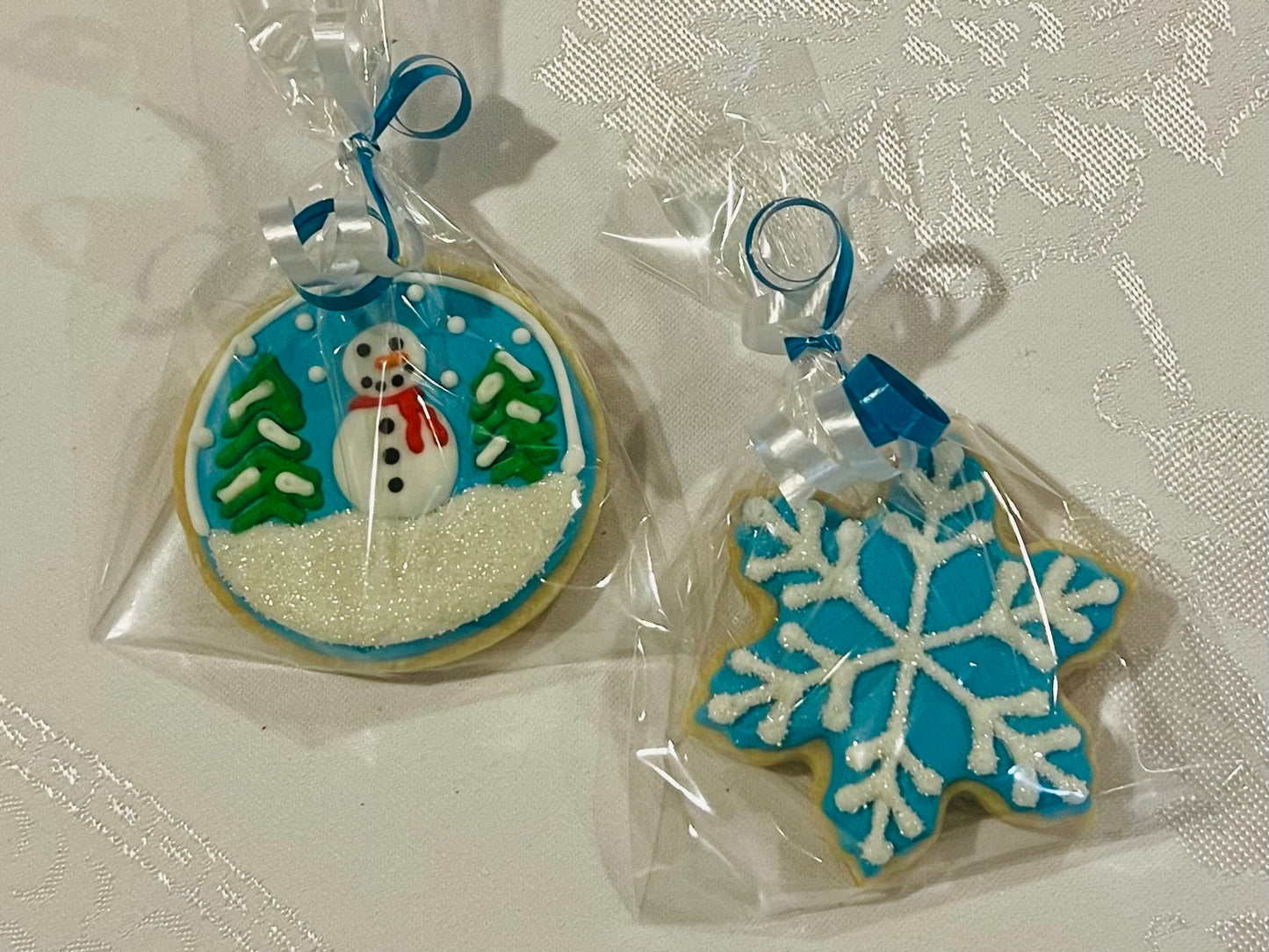 Snowflake & Snow Globe Cookies – Set of 2