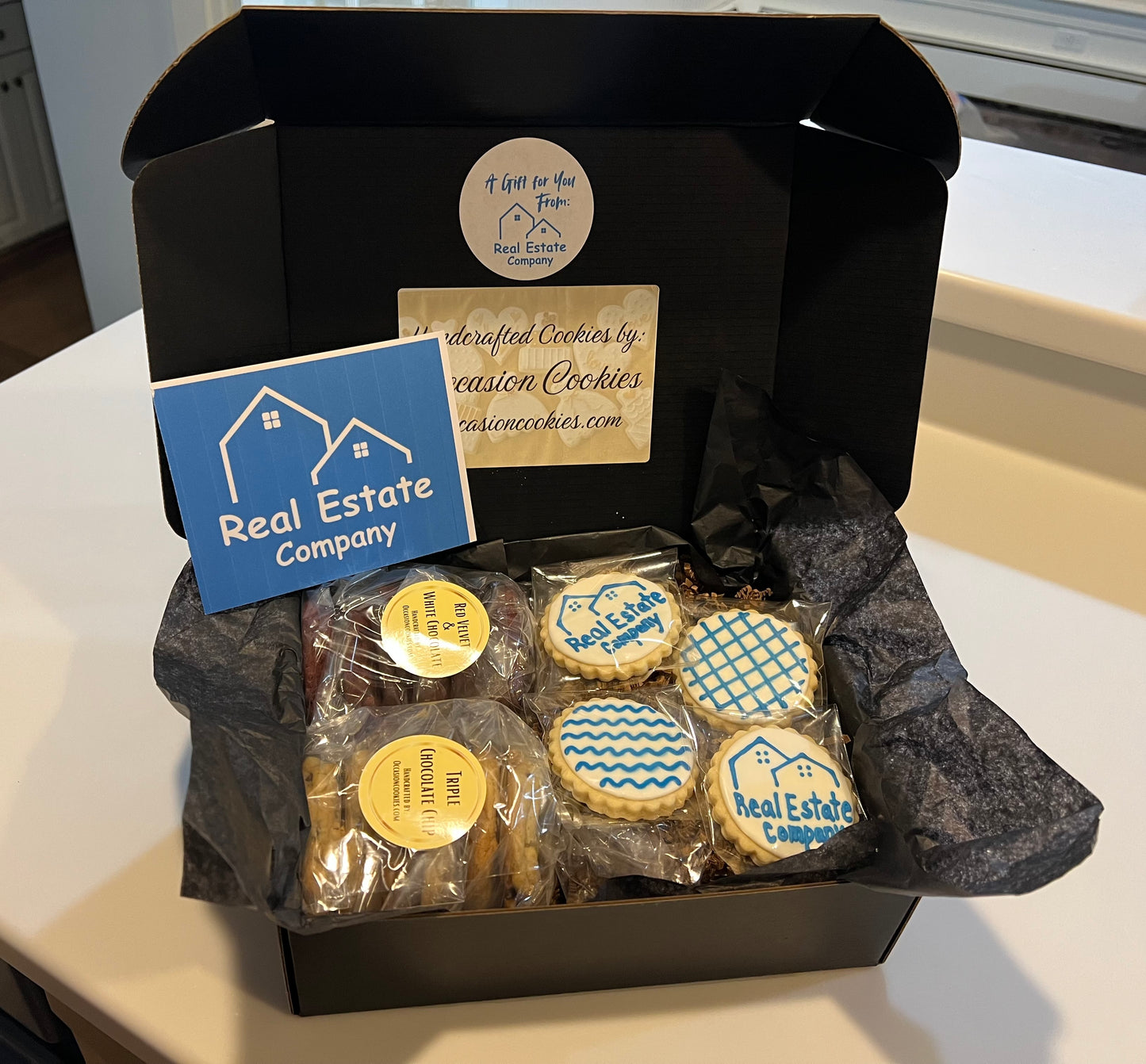 Large Corporate Cookie Box – Luxury Branded Gift (16 Cookies)