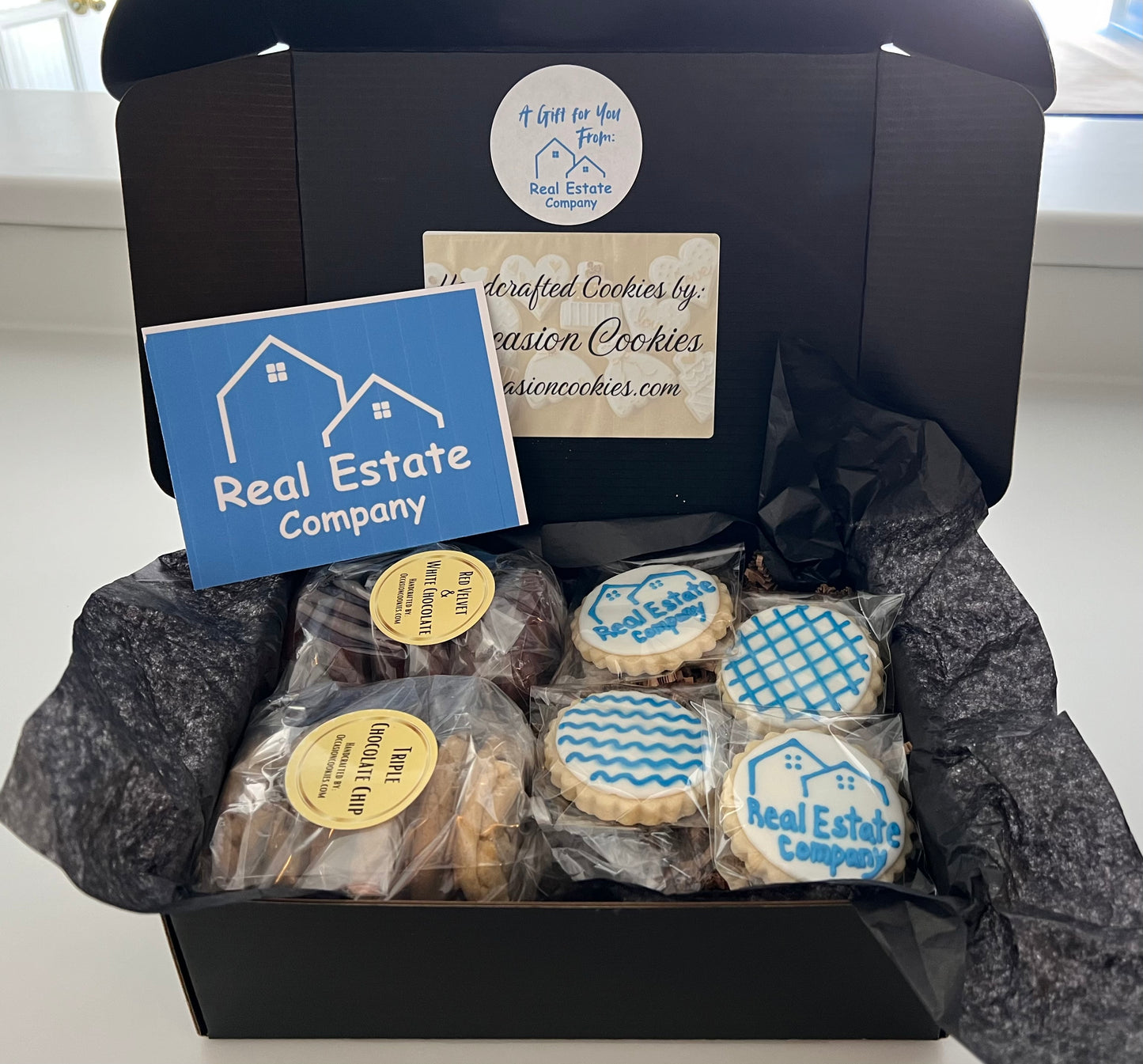 Large Corporate Cookie Box – Luxury Branded Gift (16 Cookies)