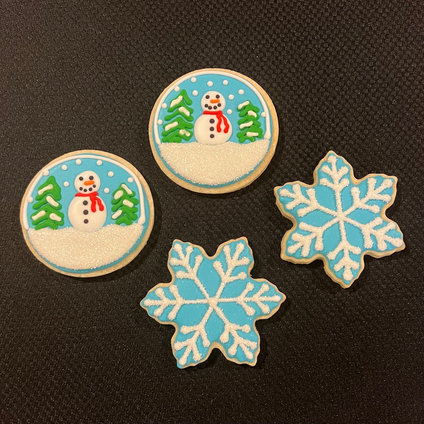 Snowflake & Snow Globe Cookies – Set of 2