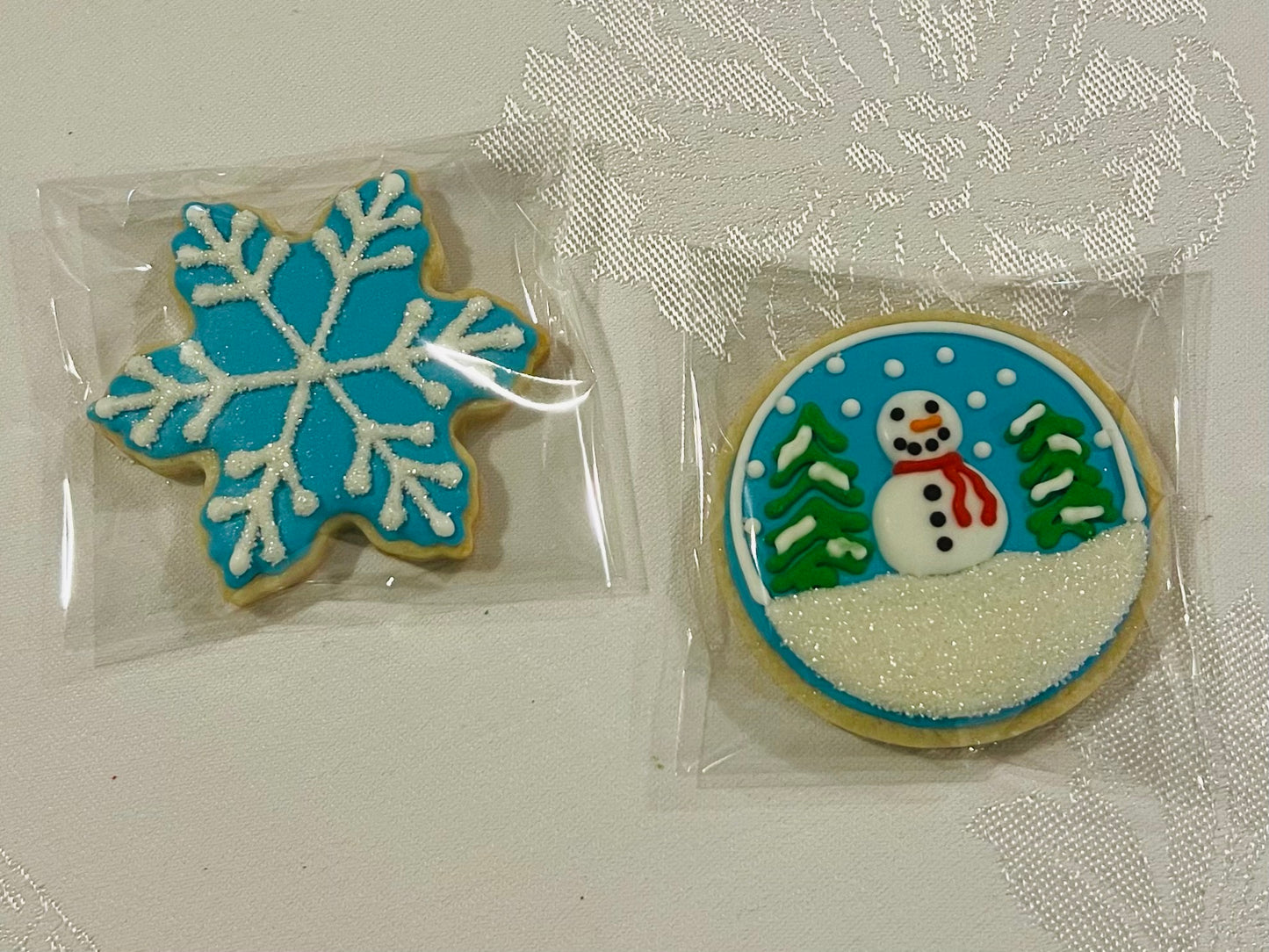 Snowflake & Snow Globe Cookies – Set of 2