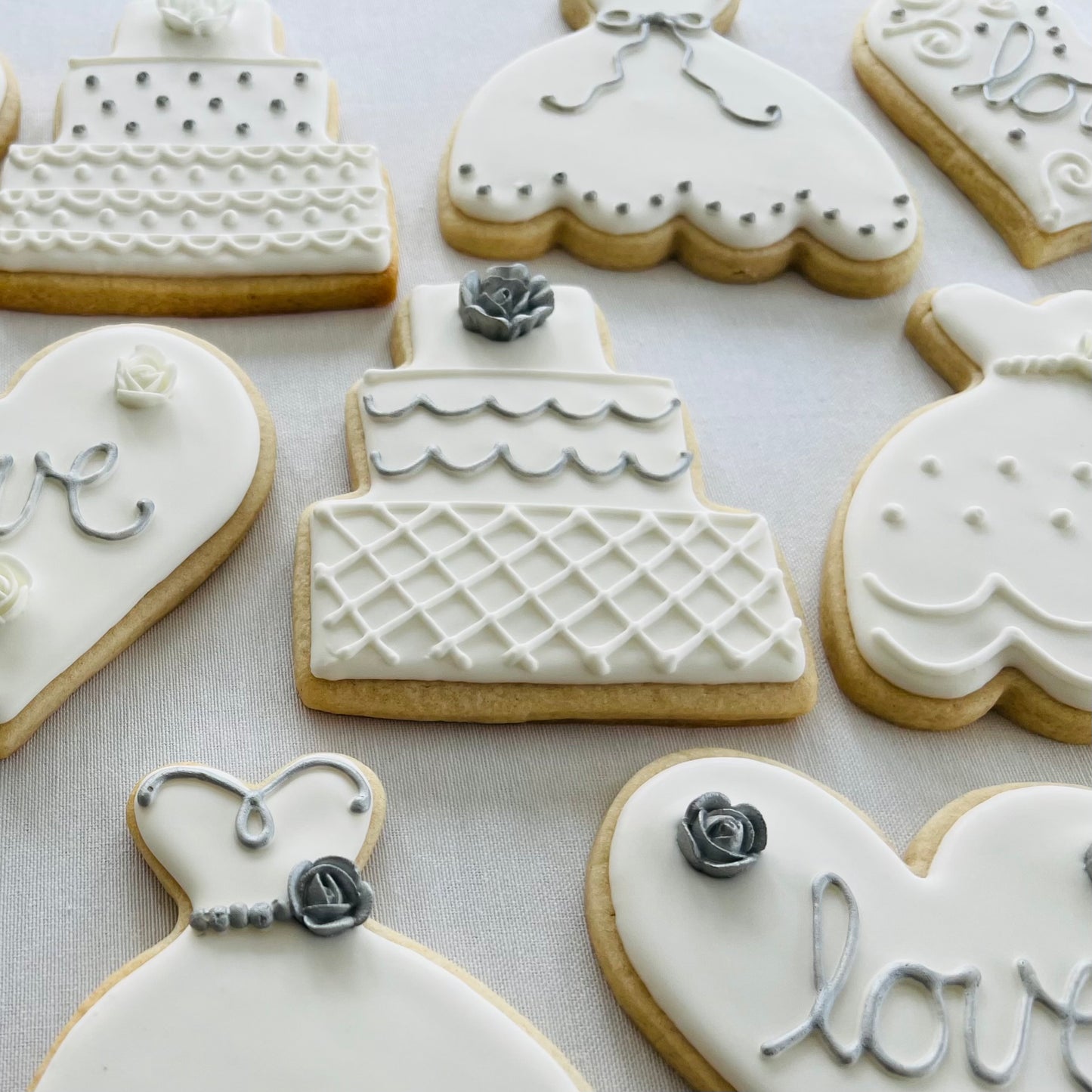 Sophisticated Silver Wedding Cookies