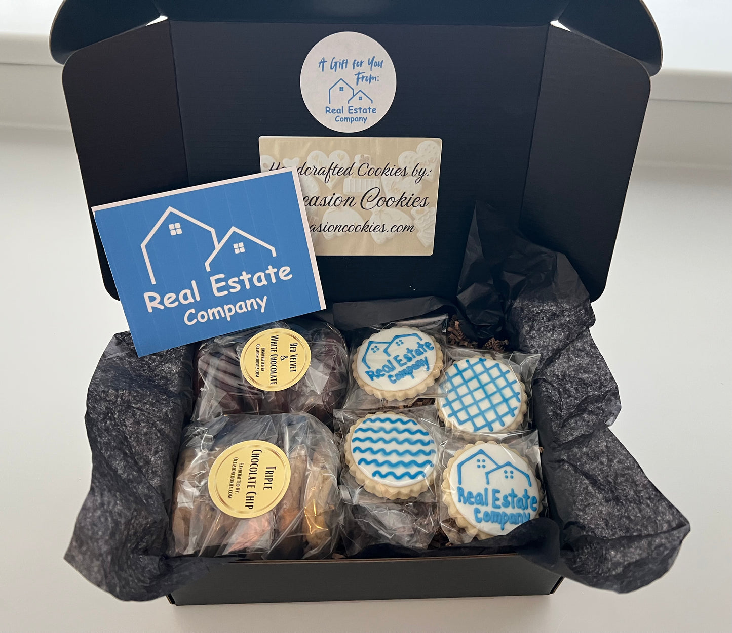 Large Corporate Cookie Box – Luxury Branded Gift (16 Cookies)
