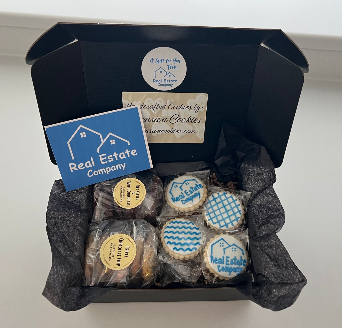 Large Corporate Cookie Box – Luxury Branded Gift (16 Cookies)