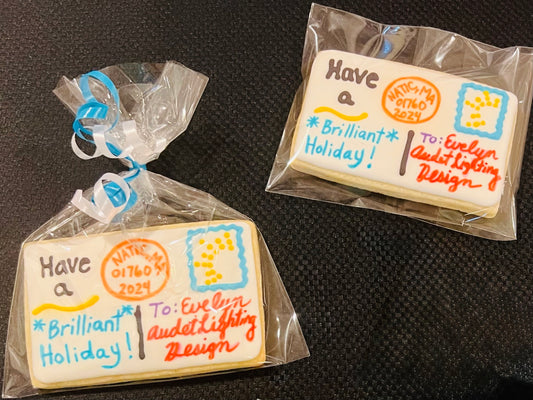 Printed Postcard Cookies – Custom Holiday Design