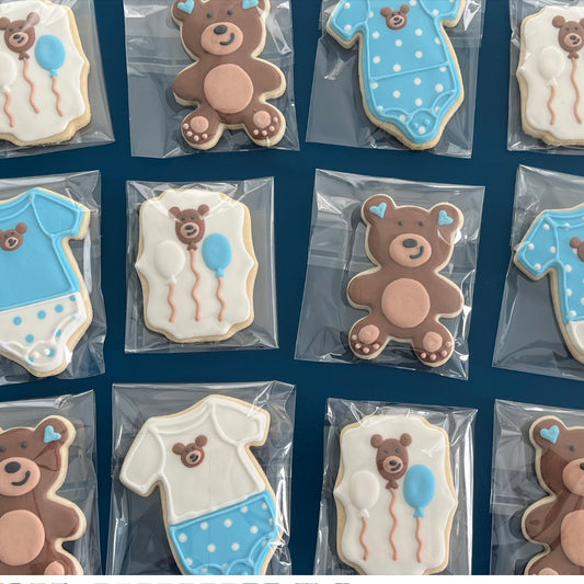 Teddy Bear Baby Shower Cookies – Onesies, Balloons & Baby-Themed Sugar Cookies