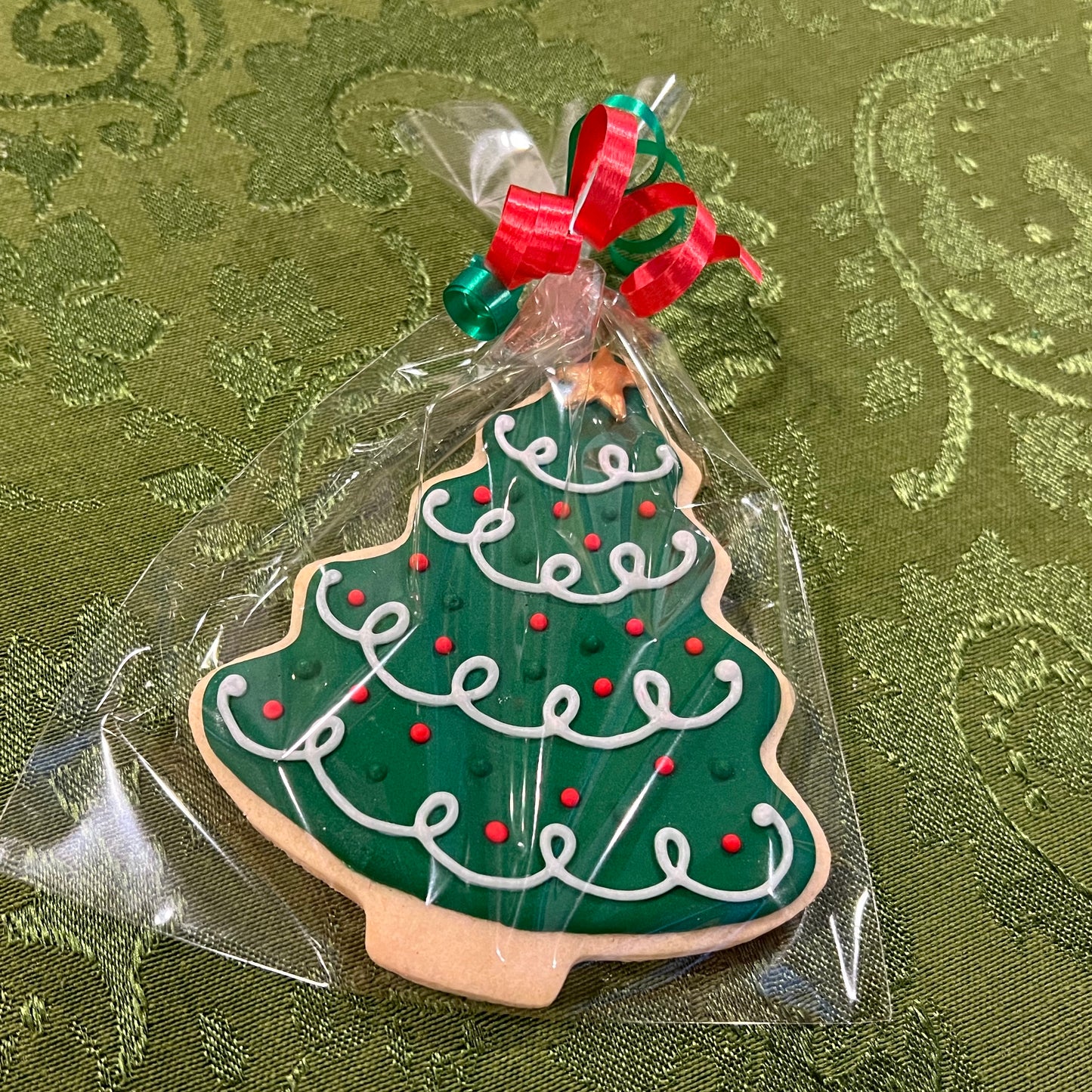 Christmas Tree Cookies – 4-Inch Green Holiday Sugar Cookies with Gold Stars