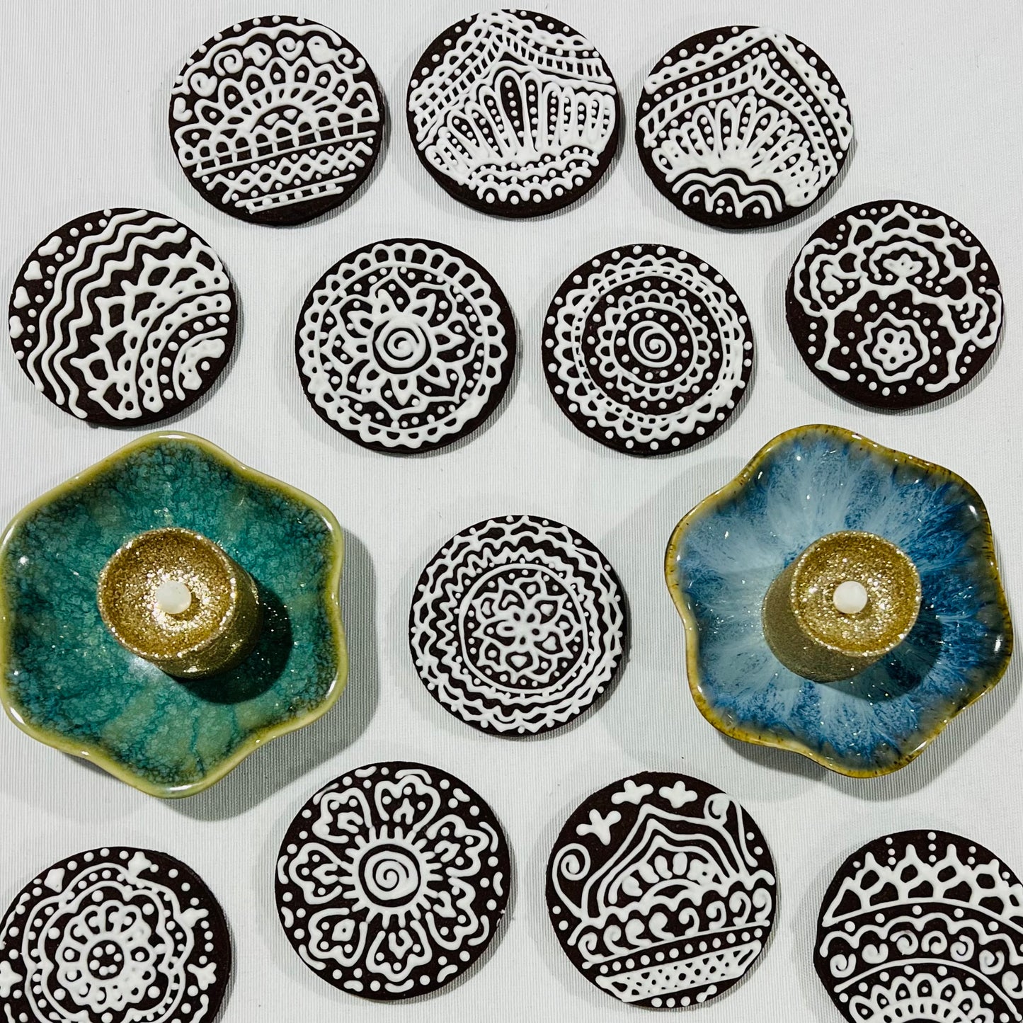 Chocolate Cardamom Mehndi Inspired Cookies – Hand-Decorated Royal Icing Sugar Cookies