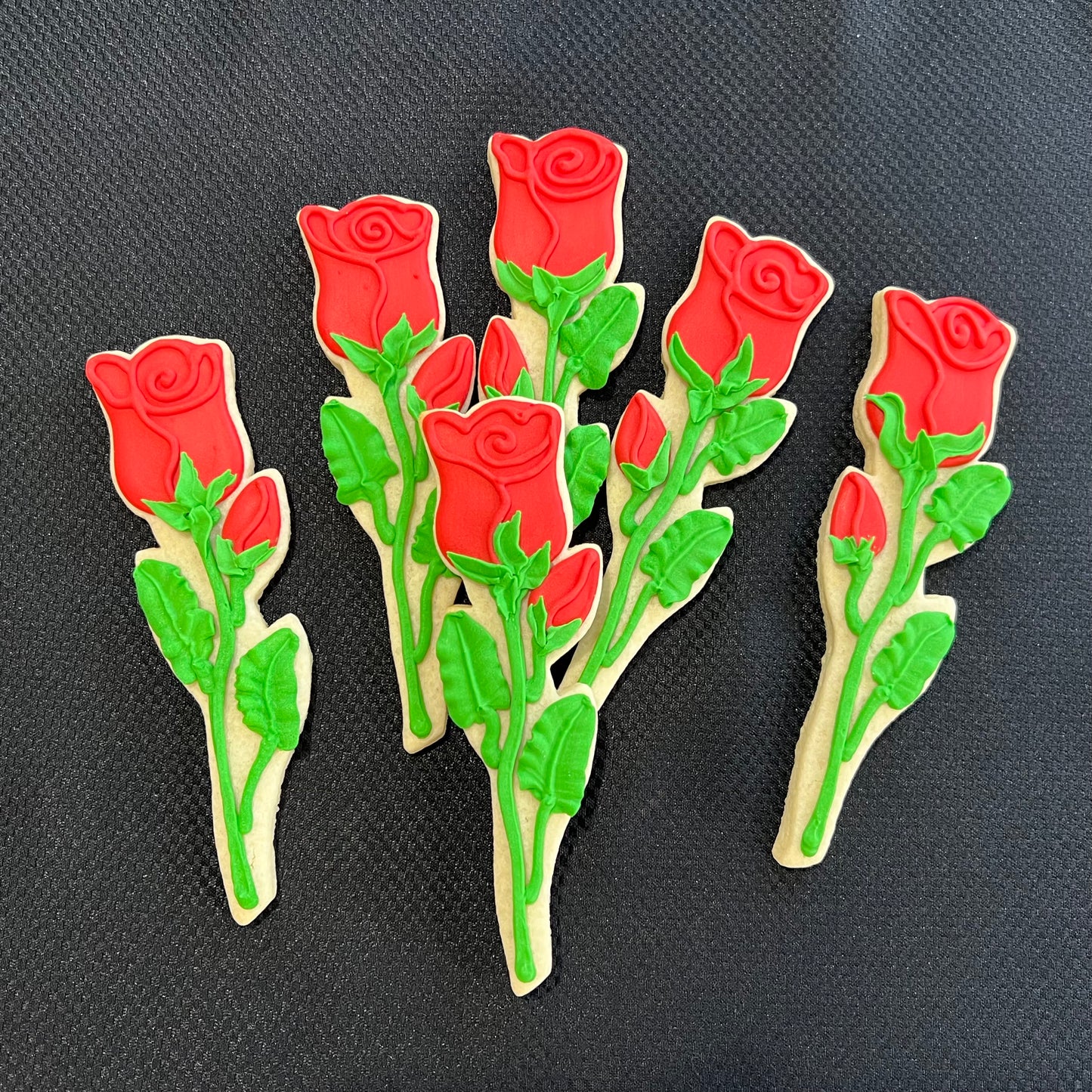 Long Stem Rose Cookies – Elegant Floral Sugar Cookies for Weddings, Gifting & Corporate Appreciation