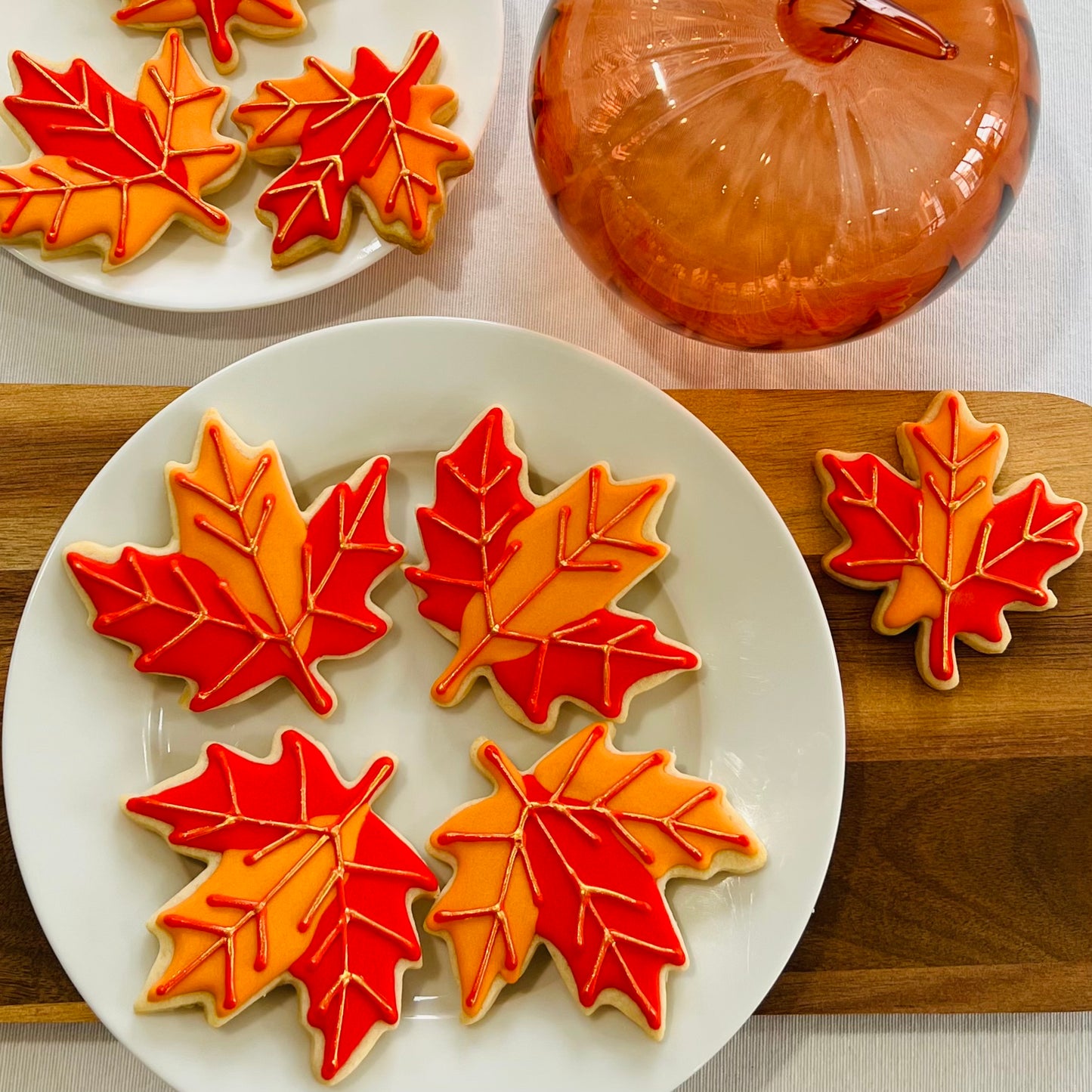Fall Leaf Cookies – Gold Detailed Sugar Cookies with Vanilla or Maple Icing