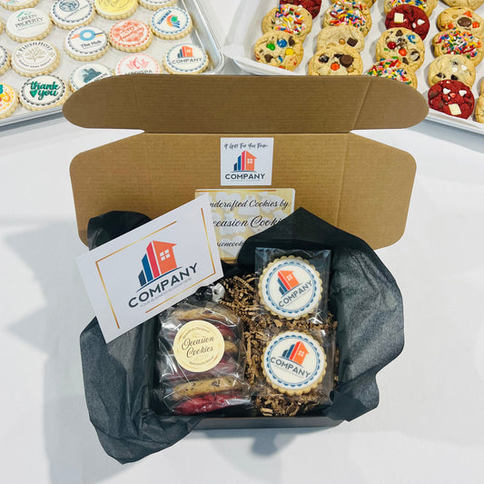 Small Corporate Cookie Gift Box – Custom Logo Cookies & Gourmet Assortment