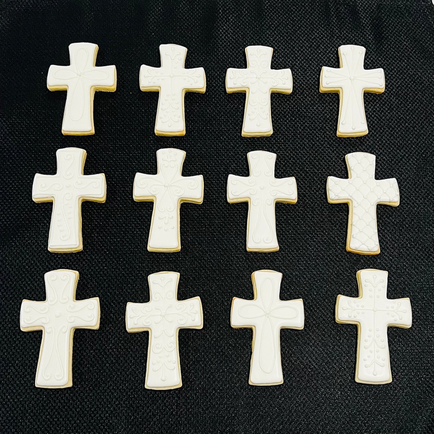Elegant Baptism Cross Cookies | Christening & First Communion Cookies